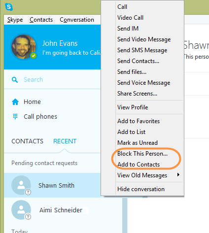 skype for mac pending contact request